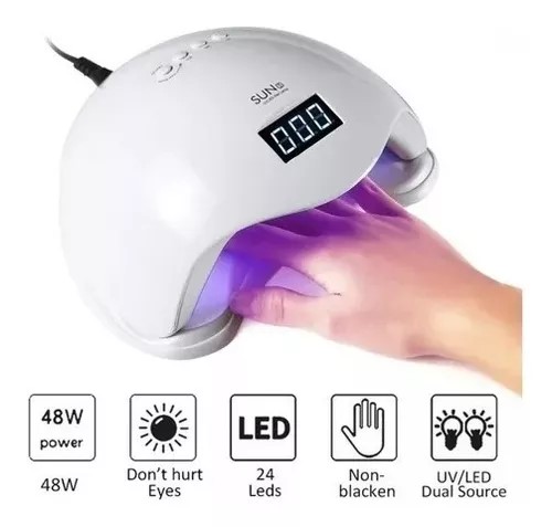 LAMPARA GEL DE UÑAS LED PORTATIL 48 WATS